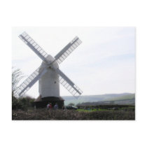 (UK) White Windmill Postcard by webgrrl (UK) White Windmill Postcard
