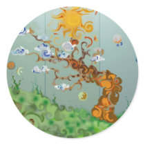 UKA The Tree Round Stickers