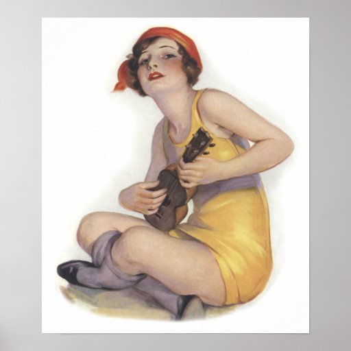 Uke Playing Flapper Poster