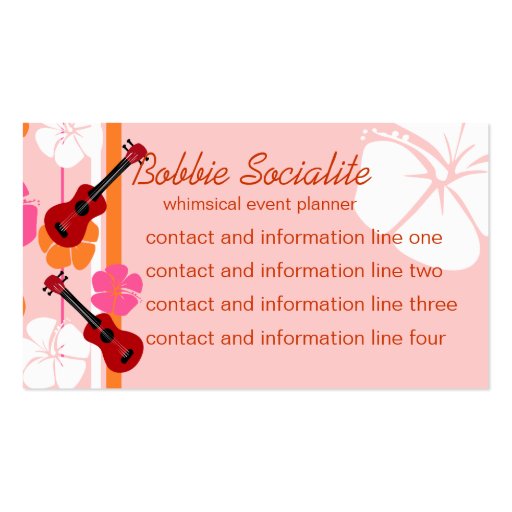 Ukelele Time! Business Card Templates (front side)