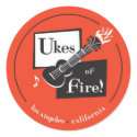 Ukes of Fire! Los Angeles stickers