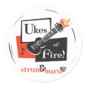 Ukes of Fire! Round Sticker