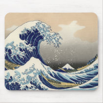 Ukiyo-e - Hokusai's Tsunami Mouse Pad mousepads