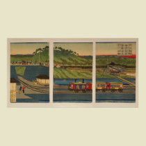 Yoshitora Utagawa's Steam Train at Takanawa Seashore