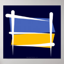 Ukraine Brush Flag Print