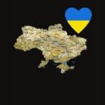 Ukraine Flag Heart Map Fitted AA T-Shirt