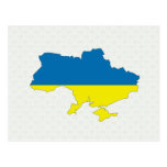Ukraine Flag Map full size Postcard