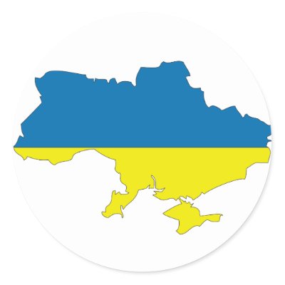 Ukraine flag map stickers by