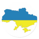 Ukraine flag map stickers