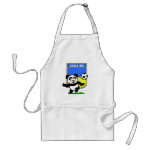 This adorable little panda is too cute! He's featured in front of a large flag from Ukraine and ready to play football and score some goals. This cute design is perfect for football players and soccer fans.