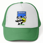 This adorable little panda is too cute! He's featured in front of a large flag from Ukraine and ready to play football and score some goals. This cute design is perfect for football players and soccer fans.