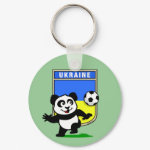 This adorable little panda is too cute! He's featured in front of a large flag from Ukraine and ready to play football and score some goals. This cute design is perfect for football players and soccer fans.