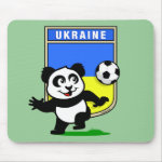 This adorable little panda is too cute! He's featured in front of a large flag from Ukraine and ready to play football and score some goals. This cute design is perfect for football players and soccer fans.