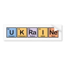 Ukraine made of Elements bumper stickers