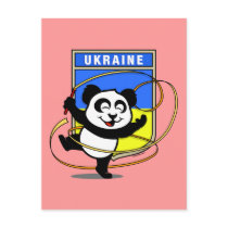 Ukraine Rhythmic Gymnastics Panda postcards by cuteunion Ukraine Rhythmic Gymnastics Panda postcards