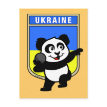 Ukraine Shot Put Panda postcards by cuteunion Ukraine Shot Put Panda postcards