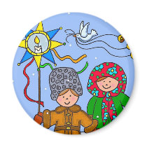 Ukrainian Christmas Carollers Fridge Magnet