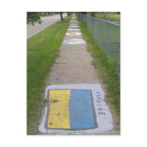 Ukrainian Flag Sidewalk Art postcards
