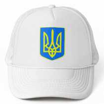 Ukranian Flag Hat / Ukraine Crest Cap