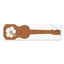 Ukulele and hibisbus bumper stickers