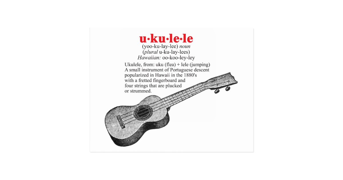 Ukulele Definition Postcard Zazzle