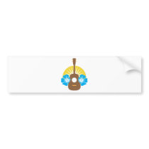 Ukulele Hibiscus Bumper Stickers