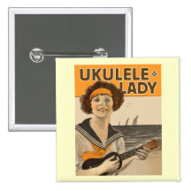 Ukulele Lady #2 Button