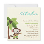 Ukulele Monkey Luau Party Invitation