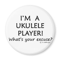 Ukulele Player Excuse Fridge Magnets