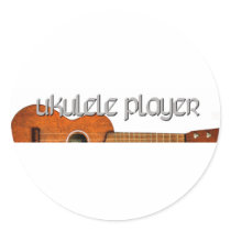 Ukulele Player Magazine Logo Round Stickers