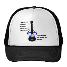 Ukuleles and lawnmowers hats