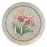 Ulster Mary Flower Alphabet Monogram Party Plates