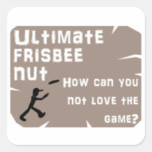 Ultimate Frisbee Nut Stickers