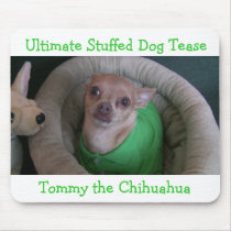 Ultimate Stuffed Dog Tease Mousepad (White) mousepads