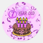 Ultra Cute 7 Year Old Birthday Cake Stickers