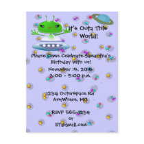 Ultra Cute Alien Birthday Invitations postcards