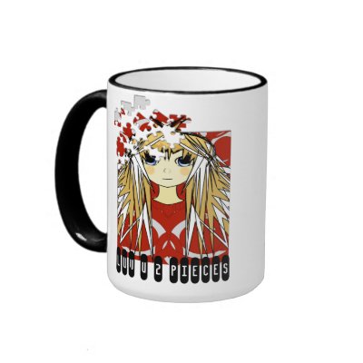 Ultra Cute Anime Girl Love You to Pieces Coffee Mugs by samack