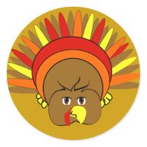 Ultra Cute Cartoon #Thanksgiving #Turkey #Sticker
