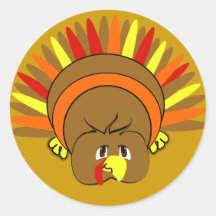 Ultra Cute Cartoon #Thanksgiving #Turkey #Sticker