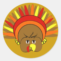 Ultra Cute Cartoon #Thanksgiving #Turkey #Sticker