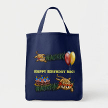 Ultra Cute Leopard Safari Birthday Invitations Canvas Bags