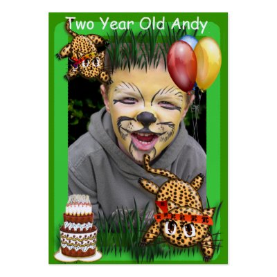 Ultra Cute Leopard Safari Birthday Invitations Wit Business Card Template by samack