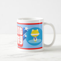 Ultra Kawaii Presents Stunt Kitty mugs by ultrakawaii Ultra Kawaii Presents Stunt Kitty mugs
