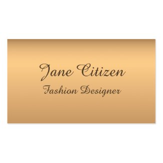 luxurious Ultra-Thick Premium business cards with a bronze gradient finish for your fashion design business