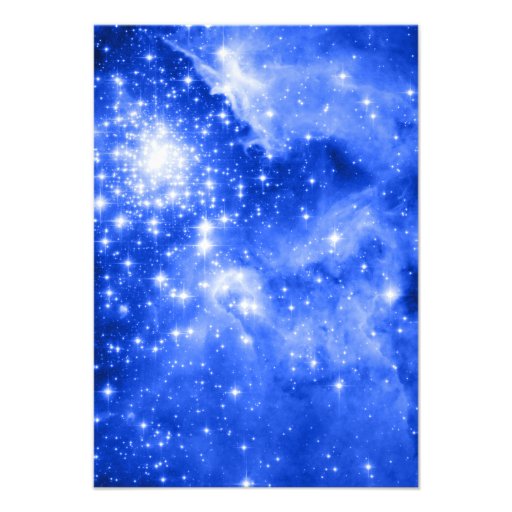 Ultramarine Blue Stars Custom Invitation