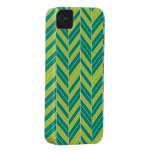 Ultramarine Chartreuse Herringbone iPhone 4 Case-Mate Case