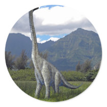 Ultrasarus Dinosaur Round Stickers