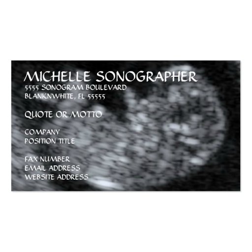 Ultrasound Sonographer Business Card Template (front side)