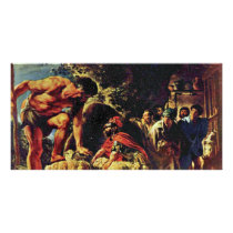 Ulysses In The Cave Of Polyphemus By Jordaens Jaco Photo Card Template