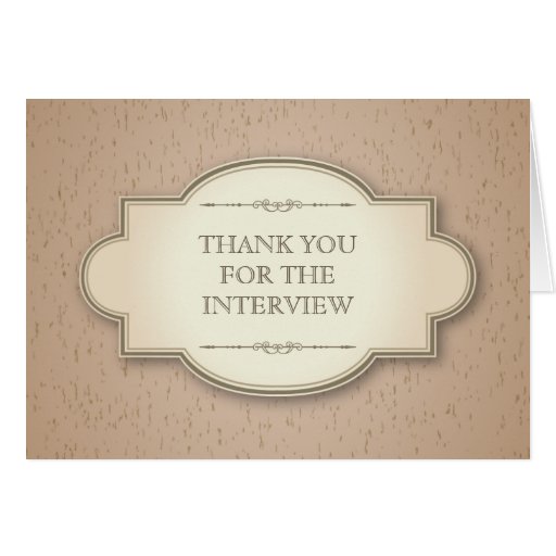 Umber Cork Frame Interview Thank You Card